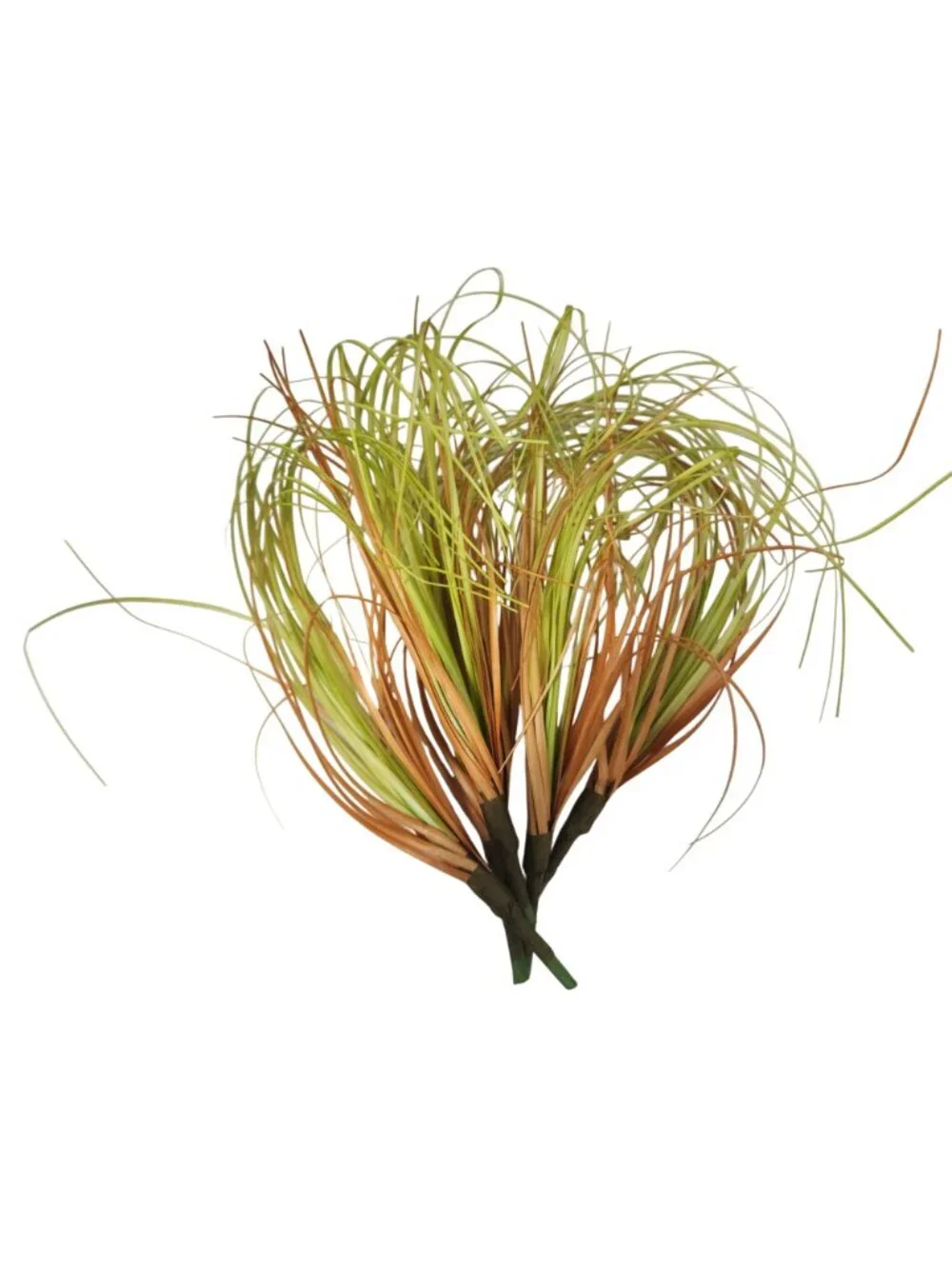 Artificial Grass Picks Set of 5 9 Inch Green Tan Faux Lemongrass Curly Floral Fi